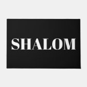 Paillasson Shalom blanc noir moderne élégant (Devant)