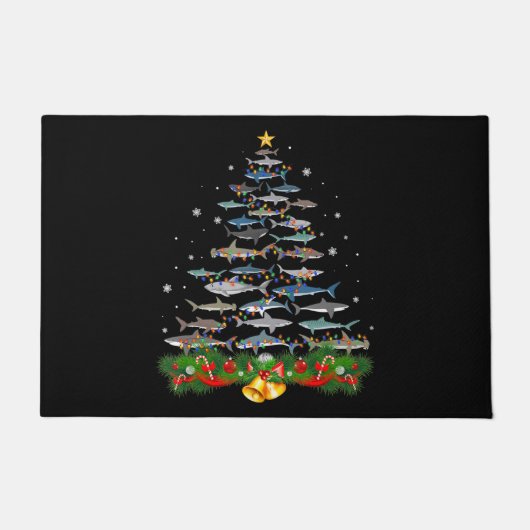 Paillasson Shark Christmas Tree Shark Amateurs Cadeaux Hommes (Devant)
