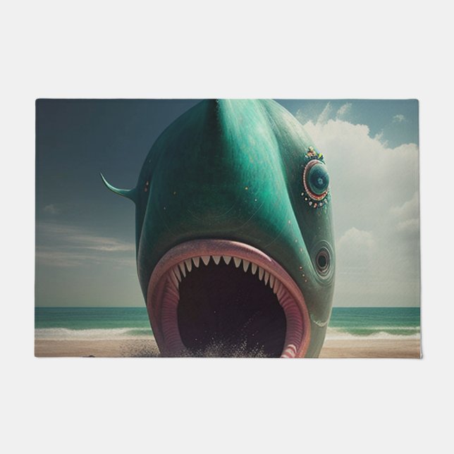 Paillasson Shark sculpture on the beach (Devant)