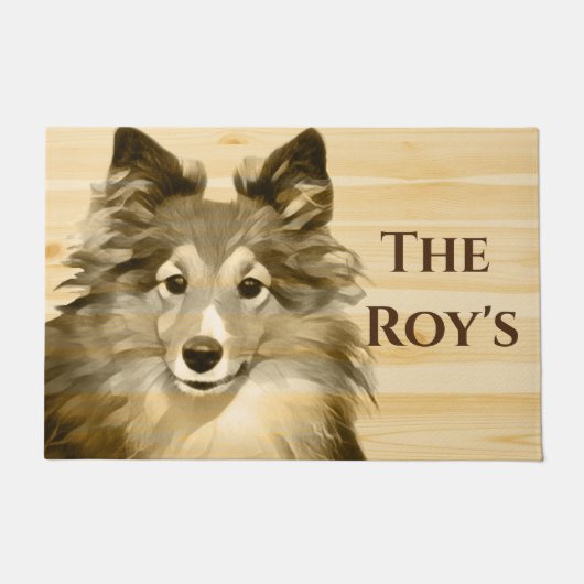 Paillasson Sheltie Collie Herbe Dog ajouter Name Doormat (Devant)