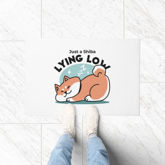 Paillasson Shiba Inu Art : Juste un Shiba Lying Low (Intérieur)