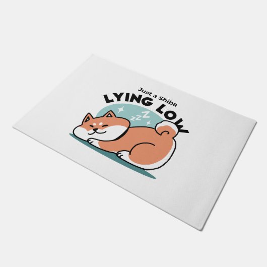 Paillasson Shiba Inu Art : Juste un Shiba Lying Low (Incliné)