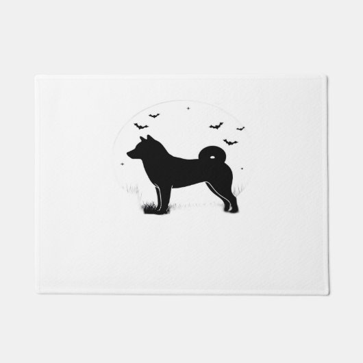 Paillasson Shiba Inu Chien - Halloween Lune Silhouette Oversi (Devant)