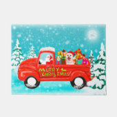 Paillasson Shiba Inu Chien Noël Père Noël Livraison Camion (Devant)