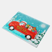 Paillasson Shiba Inu Chien Noël Père Noël Livraison Camion (Incliné)