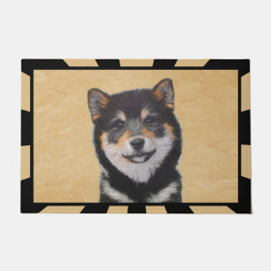 Paillasson Shiba Inu (Noir et Tan) Peinture - L'art du chien