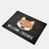 Paillasson Shiba Inu Souriant Visage personnalisé chien migno (Incliné)