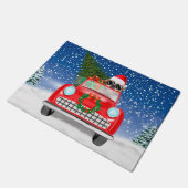 Paillasson Shih Tzu Chien Voiture De Conduite En Neige Noël (Incliné)