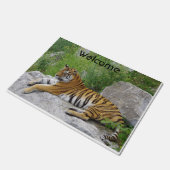 Paillasson Siberian Tiger Relaxing on a Rock (Incliné)