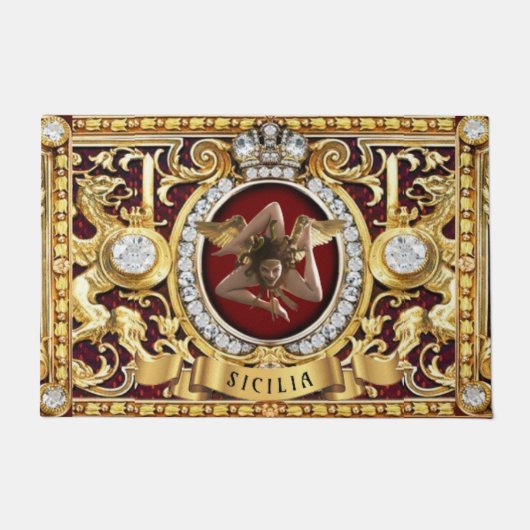 Paillasson Sicilienne Medusa Trinacria Porte Mat (Devant)