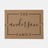 Paillasson Signature Script Nom de famille Brown personnalisé (Devant)