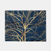 Paillasson Silhouette Arbre d'Or moderne Design bleu minimal (Devant)
