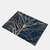 Paillasson Silhouette Arbre d'Or moderne Design bleu minimal (Incliné)