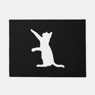 Paillasson Silhouette blanche de chat