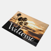 Paillasson Silhouette Coucher De Soleil À San Diego (Incliné)