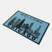 Paillasson Silhouette de l'horizon de Chicago (Incliné)