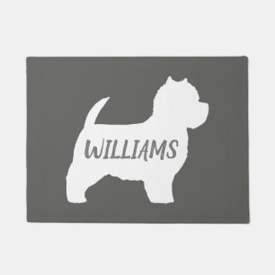 Paillasson Silhouette du chien de Terrier blanc de West Highl