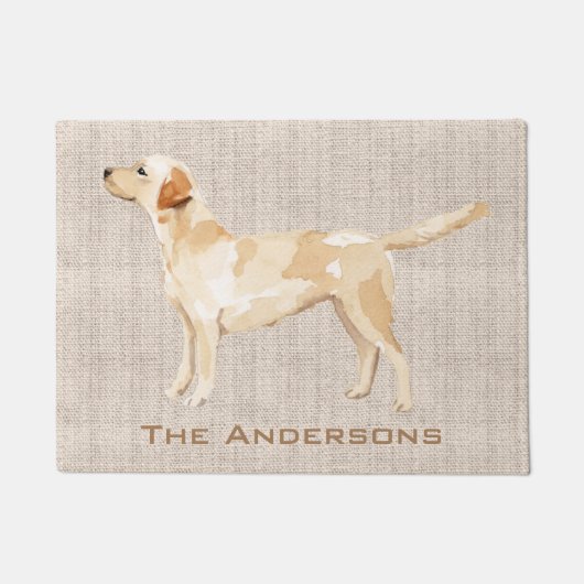 Paillasson Silhouette du laboratoire jaune personnalisé (Devant)