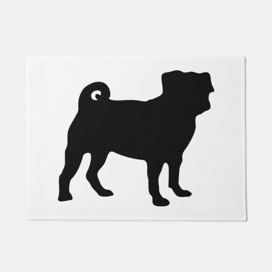 Paillasson Silhouette noire de carlin - conception simple de (Devant)