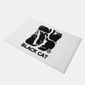 Paillasson Silhouettes de chat noir - Design Feline mignon (Incliné)