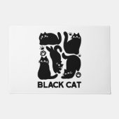 Paillasson Silhouettes de chat noir - Design Feline mignon (Devant)