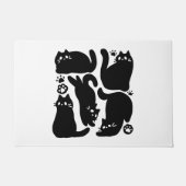 Paillasson Silhouettes de chat noir - Design Feline mignon (Devant)