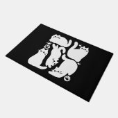 Paillasson Silhouettes de chaton blanc - Design Feline mignon (Incliné)