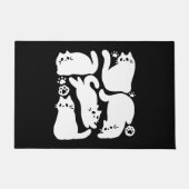 Paillasson Silhouettes de chaton blanc - Design Feline mignon (Devant)