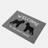 Paillasson Silhouettes de race de chien Bruxelles Griffon Cus (Incliné)