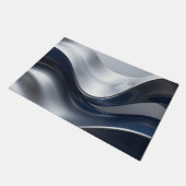 Paillasson Silver And Navy Fluid Waves Abstract Modern Design (Incliné)