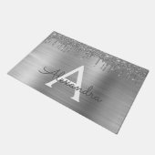 Paillasson Silver Glitter Brushed metal Monogram (Incliné)