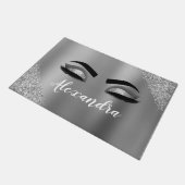 Paillasson Silver Glitter Sparkle Eyelashes Monogram (Incliné)