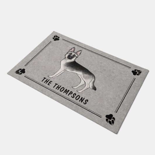 Paillasson Silver Sable Chien Berger Allemand Avec Texte Pers (Incliné)
