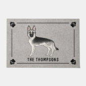 Paillasson Silver Sable Chien Berger Allemand Avec Texte Pers (Devant)