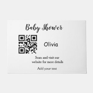 Paillasson Simple baby shower code barre QR add name