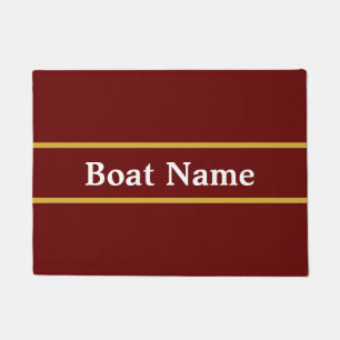 Paillasson Simple Dark Red White Gold Nom du bateau Modèle t