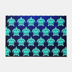 Paillasson Simple jolie tortue bleu turquoise turquoise