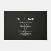 Paillasson Simple mais élégant : Linge noir avec Monogramme (Devant)