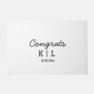 Paillasson Simple minimal congrats add letters monogram date