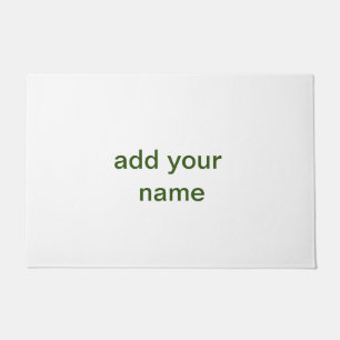 Paillasson Simple minimal vert ajoutez votre texte nom photo