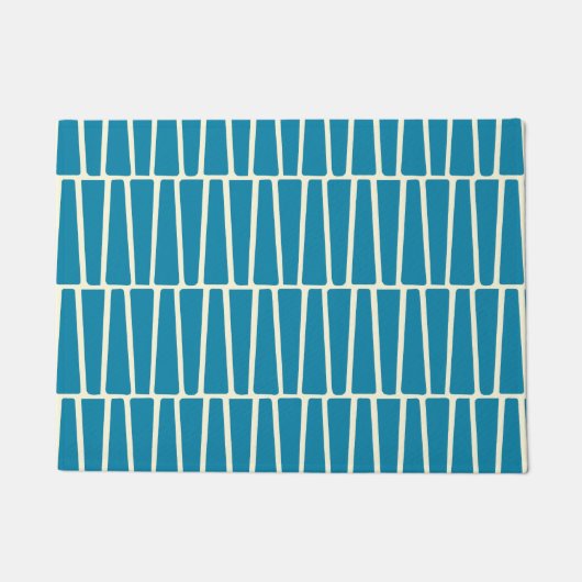 Paillasson Simple moderne Géométrique Bleu Jaune Motif (Devant)