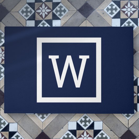 Paillasson Simple Moderne Monogramme de Bordure Graphique Ble