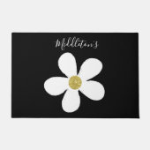 Paillasson Simple noir blanc marguerite dorée famille personn (Devant)