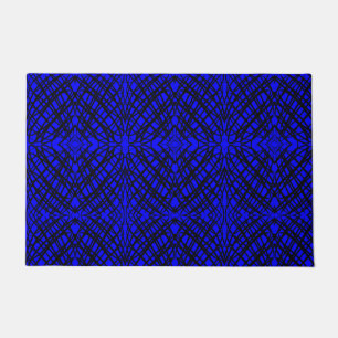 Paillasson Simple Scribble Carreaux miroir Bleu