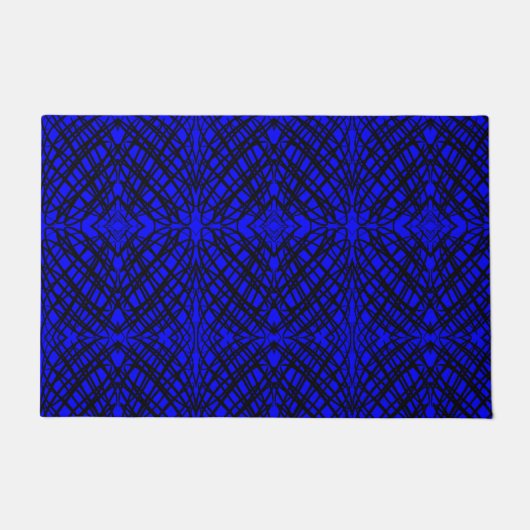 Paillasson Simple Scribble | Carreaux miroir | Bleu | (Devant)