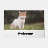 Paillasson Simple script mignon petit chat bienvenue (Devant)