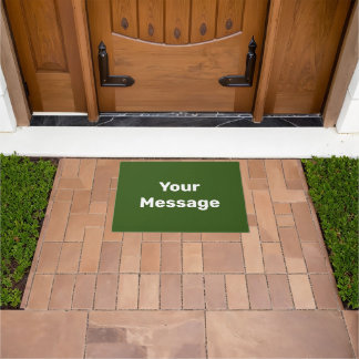 Paillasson Simple vert et blanc Votre message Modèle texte
