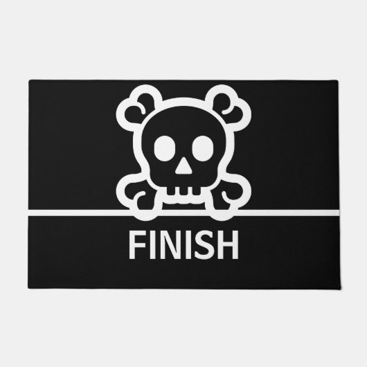 Paillasson Simplement symboles - CRÂNE et OS + vos idées (Devant)