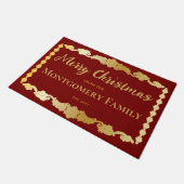 Paillasson Simply Elegant Snowflakes Joyeux Noël Nom (Incliné)