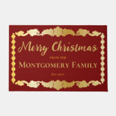 Paillasson Simply Elegant Snowflakes Joyeux Noël Nom (Devant)